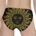 Black And Gold Celestial Sun Print Women's Panties