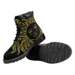 Black And Gold Celestial Sun Print Work Boots