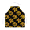 Black And Gold Dragon Pattern Print Adjustable Apron