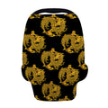 Black And Gold Dragon Pattern Print Baby Seat Cover