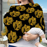 Black And Gold Dragon Pattern Print Baby Seat Cover