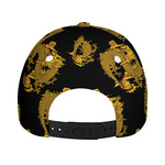 Black And Gold Dragon Pattern Print Baseball Cap