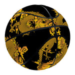 Black And Gold Dragon Pattern Print Basketball