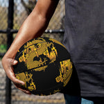 Black And Gold Dragon Pattern Print Basketball