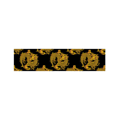 Black And Gold Dragon Pattern Print Bed Runner