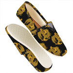 Black And Gold Dragon Pattern Print Casual Shoes