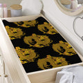 Black And Gold Dragon Pattern Print Changing Pad Cover