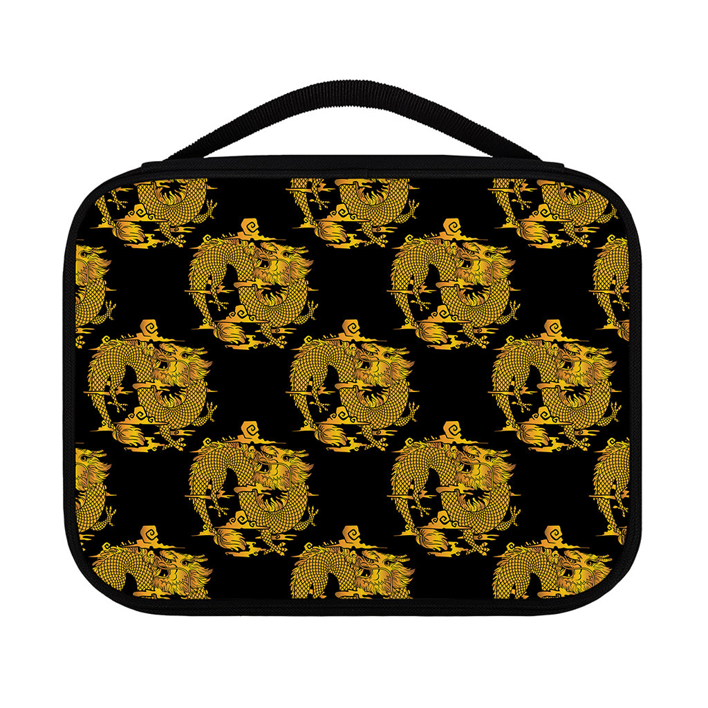 Black And Gold Dragon Pattern Print Classic Bible Case