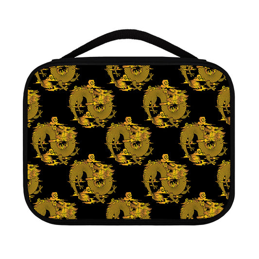 Black And Gold Dragon Pattern Print Classic Bible Case