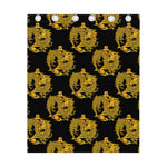 Black And Gold Dragon Pattern Print Curtain