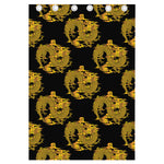 Black And Gold Dragon Pattern Print Curtain
