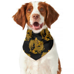 Black And Gold Dragon Pattern Print Dog Bandana