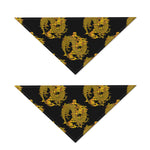 Black And Gold Dragon Pattern Print Dog Bandana