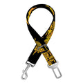 Black And Gold Dragon Pattern Print Dog Seat Belt