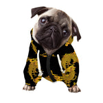 Black And Gold Dragon Pattern Print Dog Zip Up Hoodie