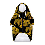 Black And Gold Dragon Pattern Print Dog Zip Up Hoodie
