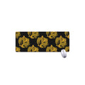 Black And Gold Dragon Pattern Print Extended Mouse Pad