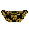 Black And Gold Dragon Pattern Print Fanny Pack