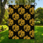 Black And Gold Dragon Pattern Print Garden Flag