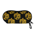 Black And Gold Dragon Pattern Print Glasses Case