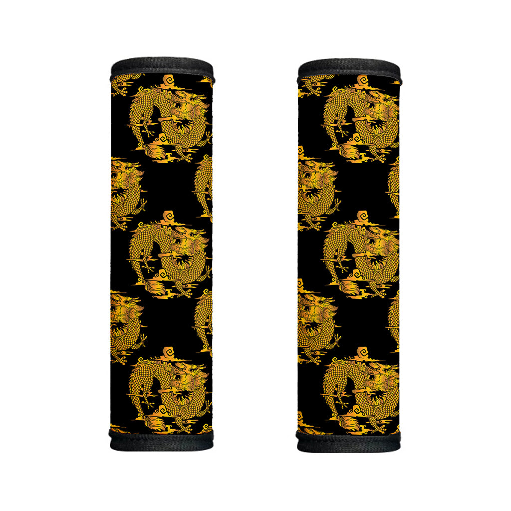Black And Gold Dragon Pattern Print Handle Covers