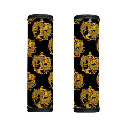 Black And Gold Dragon Pattern Print Handle Covers