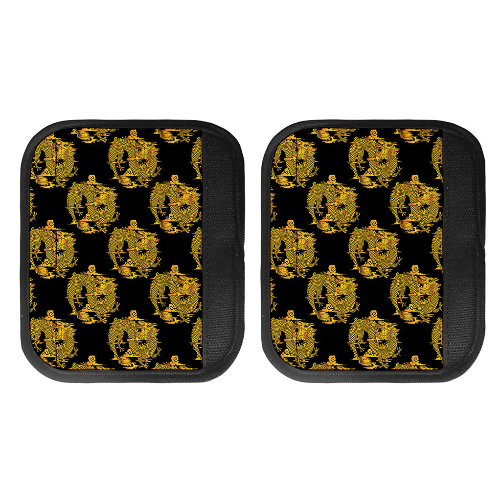 Black And Gold Dragon Pattern Print Handle Covers