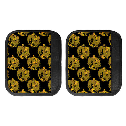 Black And Gold Dragon Pattern Print Handle Covers