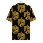 Black And Gold Dragon Pattern Print Hawaiian Shirt