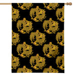 Black And Gold Dragon Pattern Print House Flag