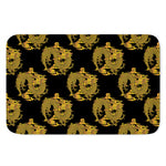 Black And Gold Dragon Pattern Print Indoor Door Mat