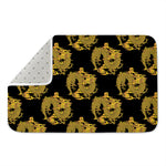 Black And Gold Dragon Pattern Print Indoor Door Mat
