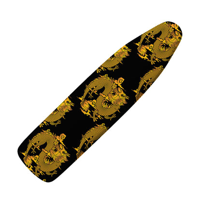Black And Gold Dragon Pattern Print Ironing Board Cover