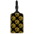 Black And Gold Dragon Pattern Print Luggage Tag