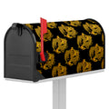 Black And Gold Dragon Pattern Print Mailbox Cover