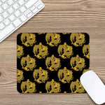 Black And Gold Dragon Pattern Print Mouse Pad