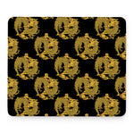 Black And Gold Dragon Pattern Print Mouse Pad