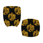 Black And Gold Dragon Pattern Print Office Chair Cover