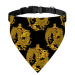 Black And Gold Dragon Pattern Print Over The Collar Dog Bandana