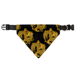 Black And Gold Dragon Pattern Print Over The Collar Dog Bandana