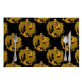 Black And Gold Dragon Pattern Print Placemat