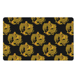 Black And Gold Dragon Pattern Print Polyester Doormat