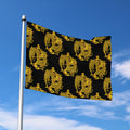 Black And Gold Dragon Pattern Print Polyester Flag