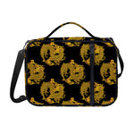 Black And Gold Dragon Pattern Print Shoulder Strap Bible Bag