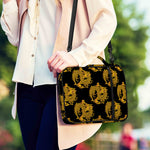Black And Gold Dragon Pattern Print Shoulder Strap Bible Bag