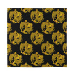 Black And Gold Dragon Pattern Print Silk Bandana