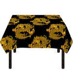 Black And Gold Dragon Pattern Print Tablecloth