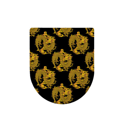Black And Gold Dragon Pattern Print Toilet Lid Cover