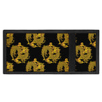 Black And Gold Dragon Pattern Print Trifold Wallet