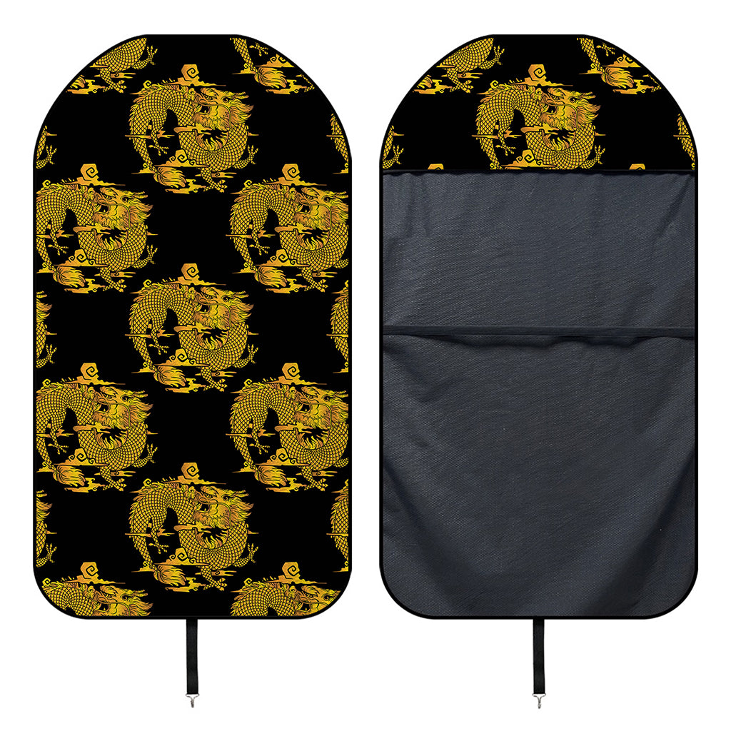 Black And Gold Dragon Pattern Print Waterproof Car Seat Cover